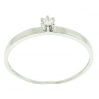 Solitaire Ring in 18k White Gold 0750 with 6 claws and 05 points Brilliant
