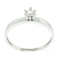 Solitaire Ring in 18k White Gold 0750 with 6 claws and 20 points Brilliant