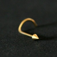 Nose Piercing 18k Gold Plated Nostril piercing Spike 0.8mm x 6mm