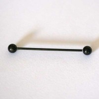 Piercing Cross Ball Megabell Ear Surgical Steel Black Line 1.2mm x 36mm