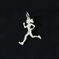 925 Silver Female Jogger Fitness Pendant