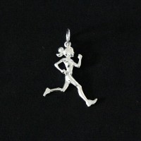 925 Silver Female Jogger Fitness Pendant