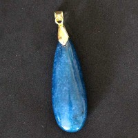 Semi joyas de oro colgante plateado con la piedra de jade azul