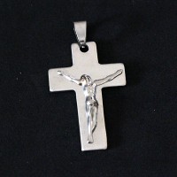 Stainless Steel Pendant Cross with Jesus