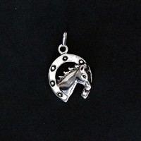 925 Silver Horseshoe Pendant with Horse