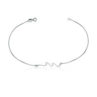 Silver Anklet 925 Waves of the Sea
