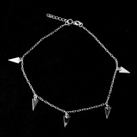 925 Silver Anklet Triangles 25cm