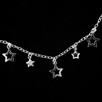 925 Silver Anklet Stars 25cm