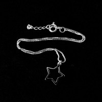 925 Silver Anklet Hollow Star 25cm