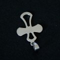 Pingente de Ao Crucifixo Oval Vazado com Ouro