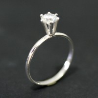 Ring of Silver 925 with Lone Rock of Zirconia