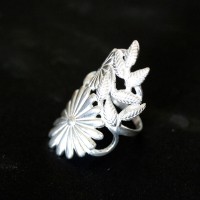 925 Silver Ring Details Flowers