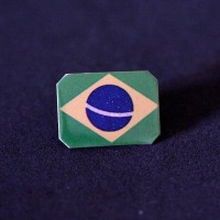 Bottom Broche Ao Inox FotoGravao Bandeira do Brasil