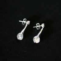 Drop Earring Silver 925 with Zirconia Stone