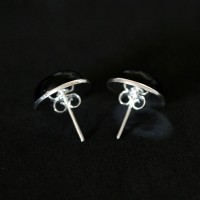925 Silver Earring Onyx cabochon