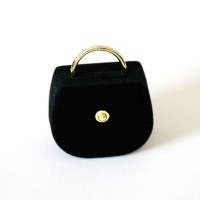 Velvet Ring Box for Bag (Black)
