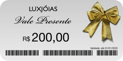 Vale Presente LUXJOIAS de R$ 200,00