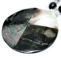 Necklace Abalone, Saboneteira Seed, Mother of Pearl and Crystal