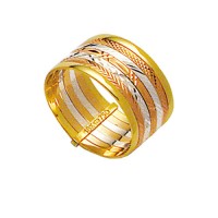 Aliana  de Ouro Amarelo, Ouro Branco e Ouro Vermelho 18k 750  Largura 10.50mm Altura 0.50mm