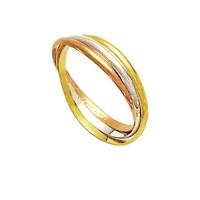 Interlaced Alliance Gold, Red and Gold 18k White Gold 750 Width 1.80mm Height 0.60mm