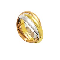 Interlaced Alliance Gold, Red and Gold 18k White Gold 750 Width 3.60mm Height 1.10mm