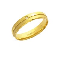 Alliance Anatomic 18k Gold 750 with a brilliant 1.00 Points Width 4.50mm Height 1.30mm