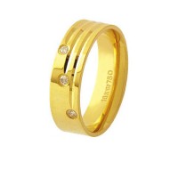Alliance Anatomic 18k Gold 750 with 3 Brilliant 2.25 Points Width 6.00mm Height 1.50mm