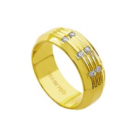 Alliance 18k Gold 750 with 6 Brilliant 2.25 Points Width 7.50mm Height 1.80mm
