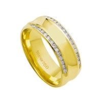 Alliance Anatomic 18k Gold 750 with 30 brilliant 1.00 Points Width 7.50mm Height 1.70mm