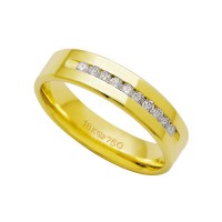 Alliance Anatomic 18k Gold 750 with 15 brilliant 2.25 Points Width 5.00mm Height 1.50mm