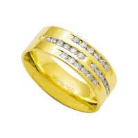 Alliance Anatomic 18k Gold 750 with 24 brilliant 2.25 Points Width 7.50mm Height 1.80mm