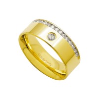 Alliance Anatomic 18k Gold 750 with 15 brilliant 2.25 Points Width 7.50mm Height 1.80mm