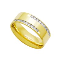 Alliance Anatomic 18k Gold 750 with 20 brilliant 2.25 Points Width 7.50mm Height 1.80mm