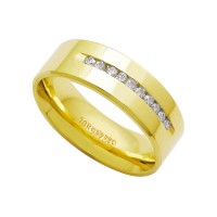 Alliance Anatomic 18k Gold 750 with 15 brilliant 2.25 Points Width 7.00mm Height 1.80mm