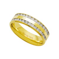 Alliance Anatomic 18k Gold 750 with 30 brilliant 2.25 Points Width 5.00mm Height 1.50mm