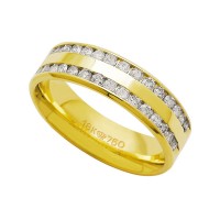 Alliance Anatomic 18k Gold 750 with 30 brilliant 2.25 Points Width 6.00mm Height 1.80mm