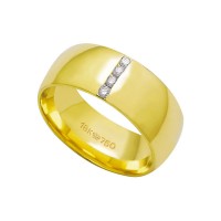 Alliance Anatomic 18k Gold 750 with 4 brilliant 2.25 Points Width 8.00mm Height 1.70mm