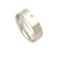 Alliance Anatomic 18k White Gold 750 with a brilliant 2.25 Points Width 6.00mm Height 1.50mm