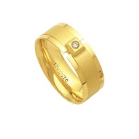 Aliana Anatmica de Ouro 18k 750 com 1 Brilhante de 3.50 Pontos Largura 7.00mm Altura 1.50mm