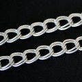 Cadena / collar de plata de un enlace doble 60 cm / enlace de 0.9 centmetros