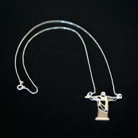 925 Silver Necklace 40cm with Pendant 3cmx2.5cm Christ the Redeemer