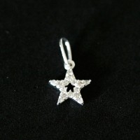 925 Estrella de Plata Colgante con Piedras Zirconia