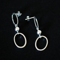 Earring 925 Silver Ring with Balls