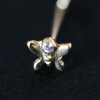 Piercing 18k Gold 0750 Butterfly with 1 Zirconia Stone