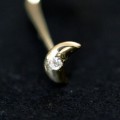 Piercing de Ouro 18k 0750 Lua com 1 Pedra de Zirconia