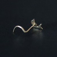 Piercing de Nariz de Ouro 18k Golfinho com 01 Pedra de Zircnia