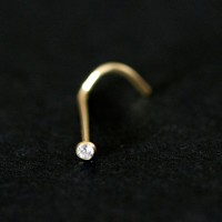 18k Gold Piercing 0750 Point of Light with Brilliant Stone