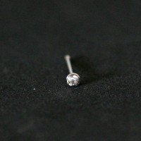 Piercing 316L Surgical Steel Nostril Nose Straight with Stone Crystal 0.5mm x 7mm