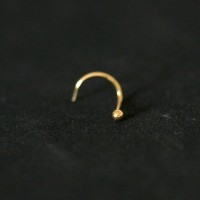 Ventana de la nariz Piercing Nariz Piercing 18k chapado en oro de 0,5 mm x 7mm Flea