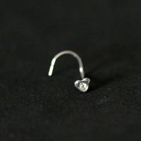 Piercing Ao Cirurgico 316L Nostril Piercing Nariz Corao Pedra Crystal 0,5mm x 7mm